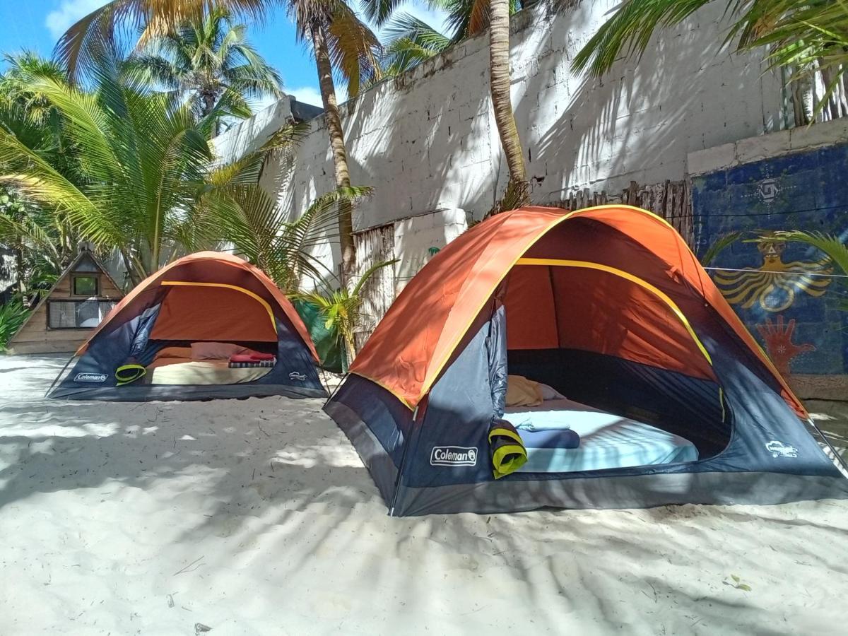 Chavez Eco Beach Camping And Cabanas Tulum Esterno foto